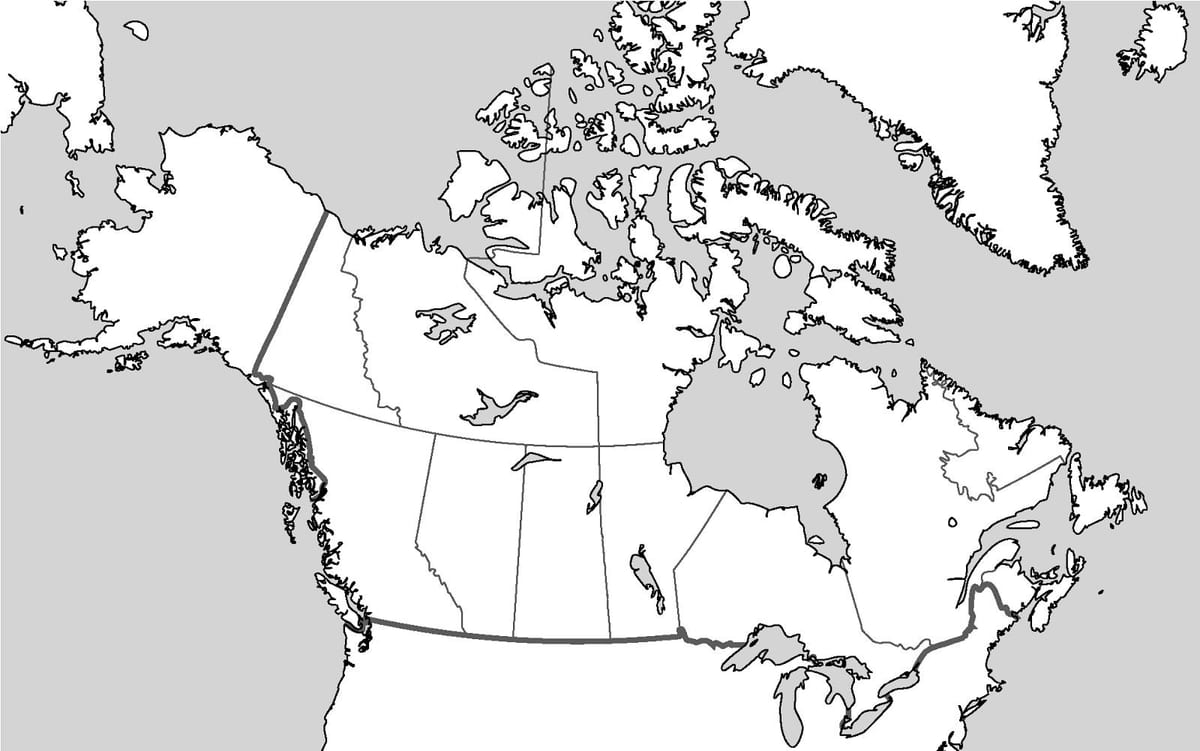 grande stampa mappa del Canada