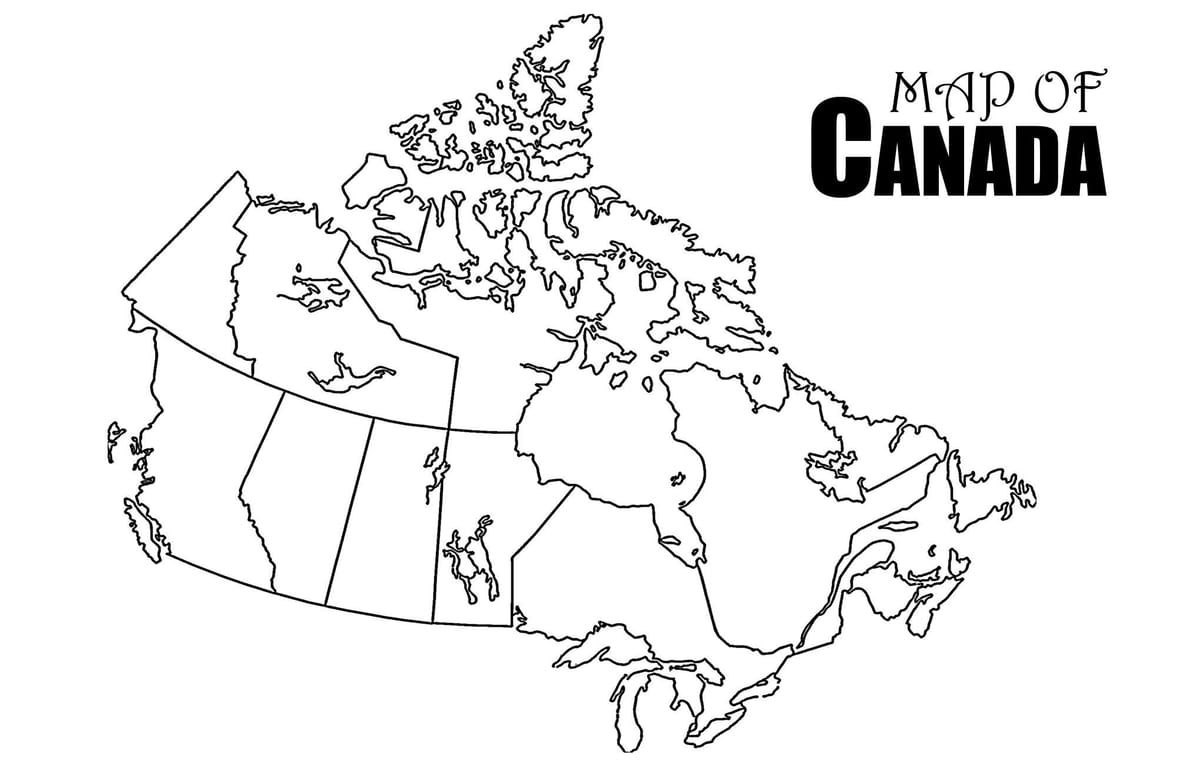 Canada mappa foglio di lavoro