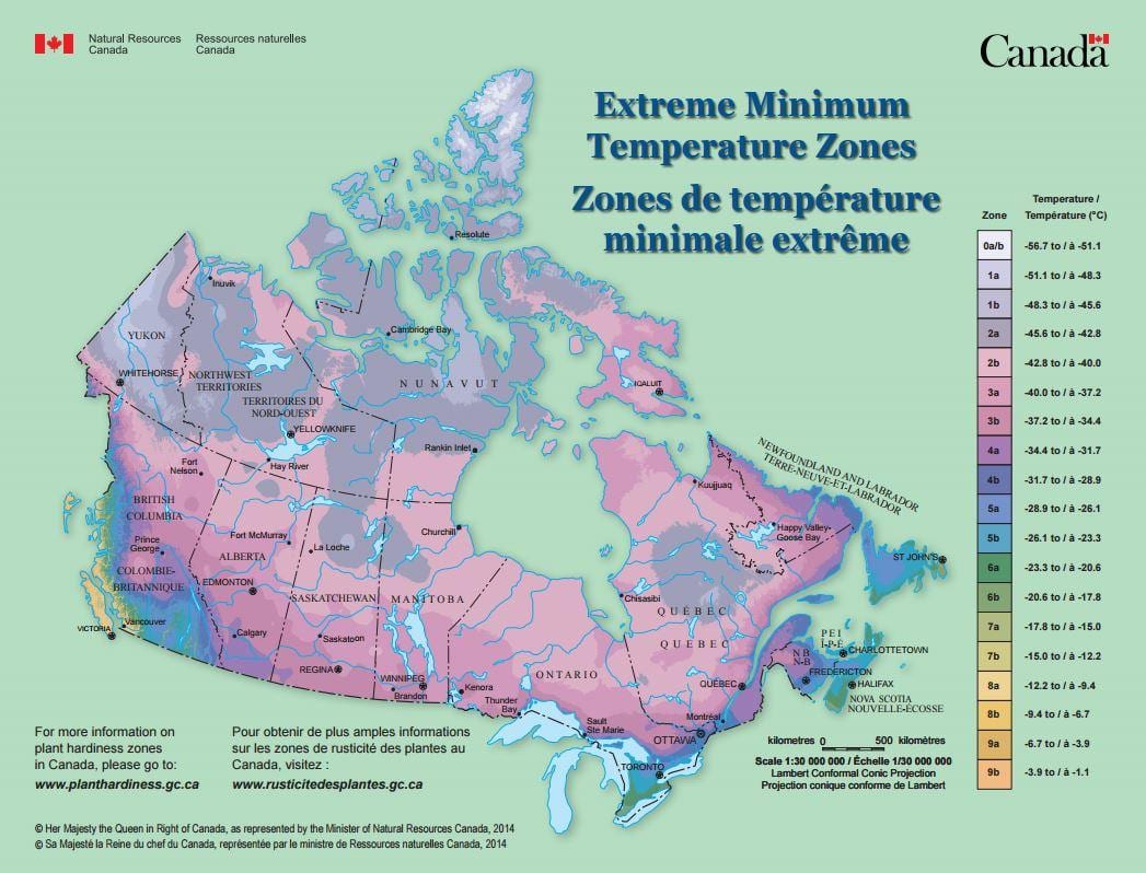 mappa del Canada vento