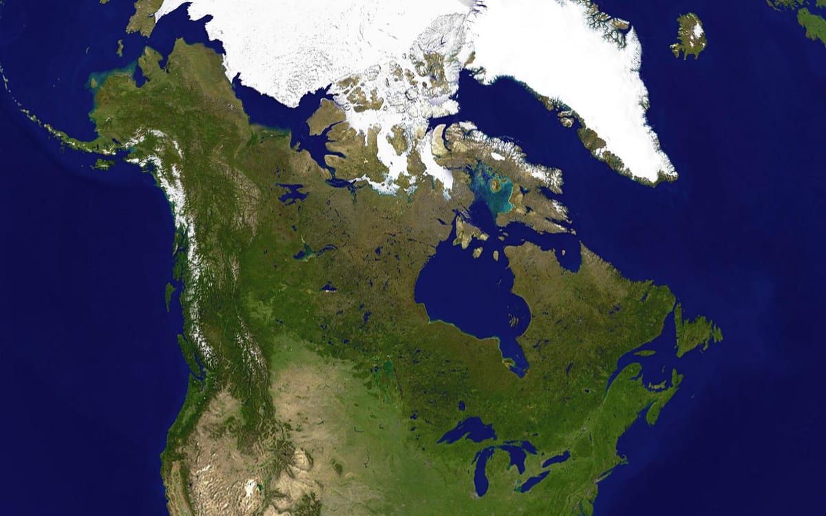 mappa del Canada satellitare