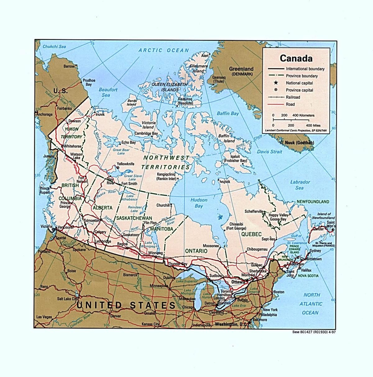 mappa del Canada occidentale road map