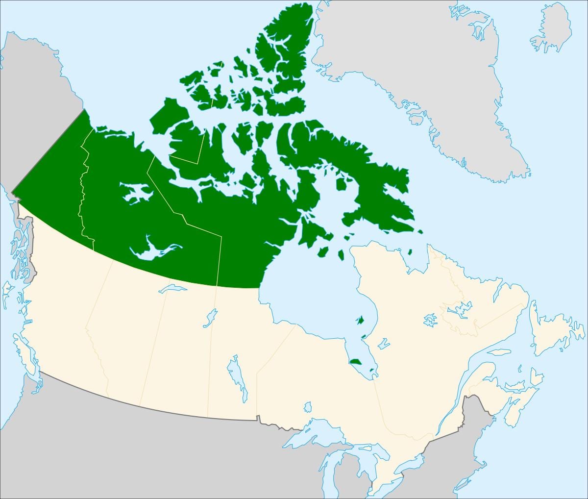 nel nord del Canada mappa