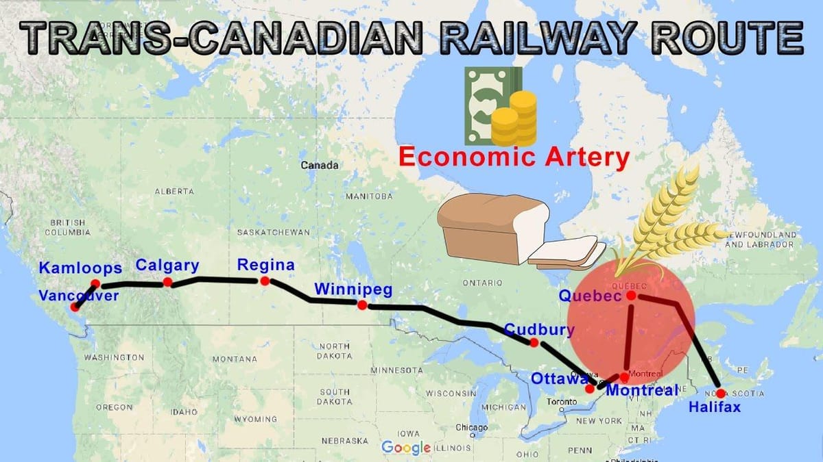 trans Canada linea ferroviaria mappa