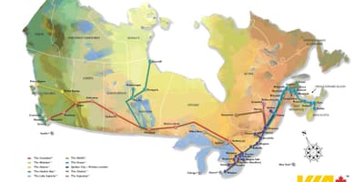 Canada rete ferroviaria mappa