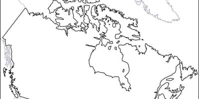 Vuoto contorno mappa del Canada
