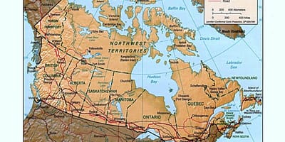 Mappa del Canada morfologia