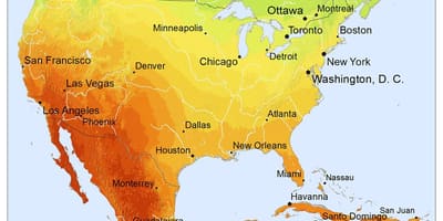 Mappa del Canada sole