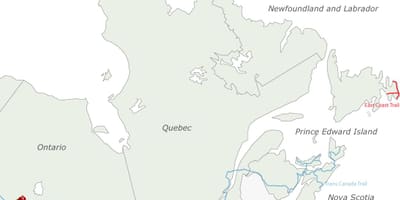Mappa di east coast e in Canada