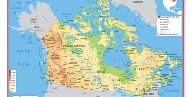 Mappa del Canada west coast