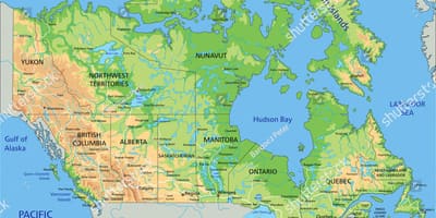 Completamente etichettato mappa del Canada