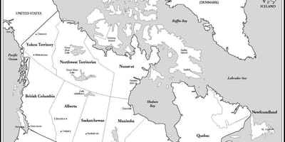 Canada mappa in bianco e nero