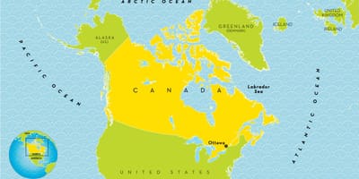 Bambini mappa del Canada