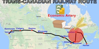 Trans Canada linea ferroviaria mappa